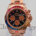 DAYT0NA COSM0GRAPH BLACK DIAL ROSE GOLD RAINBOW 40MM