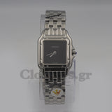 CARTIER PANTHÈRE  STEEL DATE ROMAN DIAL BLACK