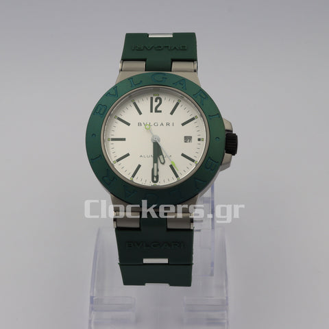 BVLGARI ALUMINIUM 40MM RUBBER BEZEL GREEN