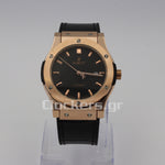 HUBLOT CLASSIC FUSION KING WATCH - 42 MM - BLACK DIAL -  RUBBER AND LEATHER STRAP