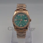 DAYDATE 36MM ROSE GOLD GREEN DIAL DIAMONDS