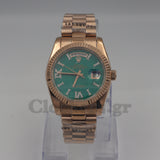 DAYDATE 36MM ROSE GOLD GREEN DIAL DIAMONDS