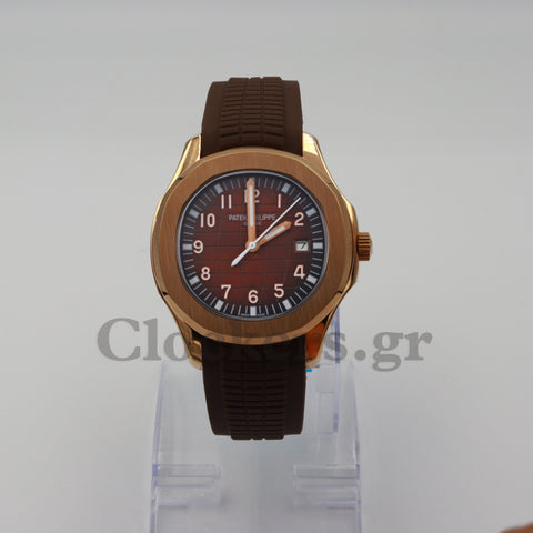 PATEK PHILIPPE AQUANAUT DUAL TIME BRAWN DIAL AUTOMATIC MEN’S WATCH 5164A-001 CLONE