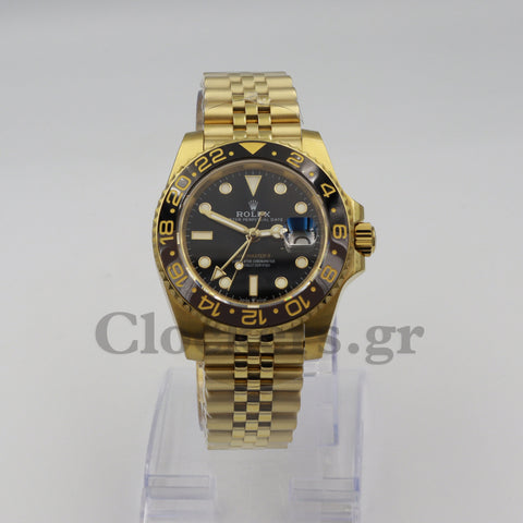 ROLEX GMT-MASTER II YELLOW GOLD BLACK DIAL CERAMIC BEZEL 40MM