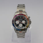C0SMOGRAPH DAYT0NA BLACK DIAL SILVER RAINBOW 40MM