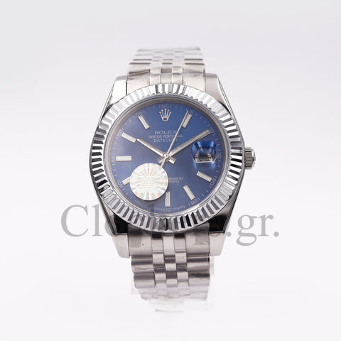 DATE JUST SS 41MM BLUE DIAL STICK MARKERS JUBILEE