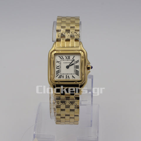 CARTIER PANTHÈRE  18K GOLD  DATE ROMAN DIAL WITH