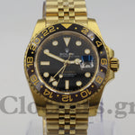 ROLEX GMT-MASTER II YELLOW GOLD BLACK DIAL CERAMIC BEZEL 40MM