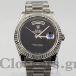 PRESIDENT DAY-DATE 18K WATCH SS BLACK ONYX DIAL 118208