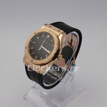 HUBLOT CLASSIC FUSION KING WATCH - 42 MM - BLACK DIAL -  RUBBER AND LEATHER STRAP
