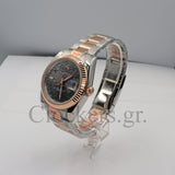 DATE JUST 36 MM 2-TONE OYSTER FLUTED GRAY ROMAN