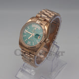 DAYDATE 36MM ROSE GOLD GREEN DIAL DIAMONDS