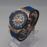 HUBLOT BIG BANG UNICO ROSE GOLD - BLUE SKELETON DIAL - RUBBER STRAP