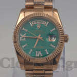 DAYDATE 36MM ROSE GOLD GREEN DIAL DIAMONDS