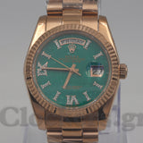 DAYDATE 36MM ROSE GOLD GREEN DIAL DIAMONDS