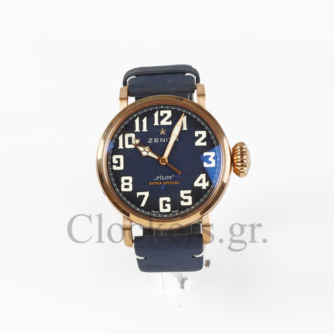 ZENITH PILOT TYPE 20 EXTRA SPECIAL VINTAGE STYLE BLUE DIAL SWISS 11 MIRROR WATCH CLONE