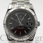 DAY-DATE II 40MM  BEZEL DARK RODHIUM DIAL LINE MOTIF STICK MARKERS