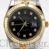 DATE JUST 36MM 2-TONE GOLD JUBILEE BLACK DIAL DIAMONDS MARKERS