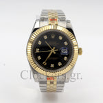 DATE JUST 36MM 2-TONE GOLD JUBILEE BLACK DIAL DIAMONDS MARKERS