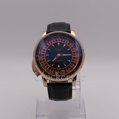 Jacob & Co. 'The Casino Tourbillon' CA100.40.Rose Gold Black Onyx Dial Limited Edition