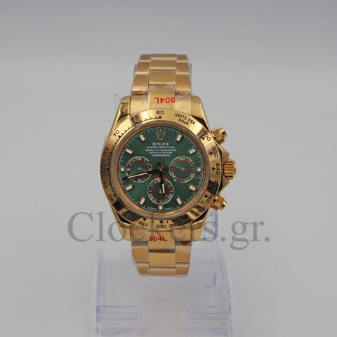 C0SMOGRAPH DAYT0NA GOLD GREEN DIAL 40MM