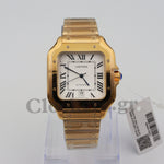 SANT0S DE CARTIER WATCH LARGE MODEL, AUTOMATIC,  GOLD,  INTERCHANGEABLE