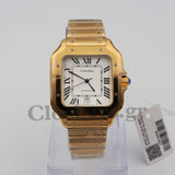 SANT0S DE CARTIER WATCH LARGE MODEL, AUTOMATIC,  GOLD,  INTERCHANGEABLE