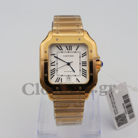 SANT0S DE CARTIER WATCH LARGE MODEL, AUTOMATIC,  GOLD,  INTERCHANGEABLE