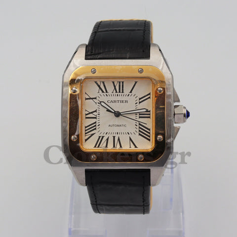 SANT0S DE CARTIER  AUTOMATIC, YELLOW GOLD AND STEEL, TWO