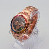 DAYT0NA COSM0GRAPH BLACK DIAL ROSE GOLD RAINBOW 40MM