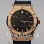 HUBLOT CLASSIC FUSION KING WATCH - 42 MM - BLACK DIAL -  RUBBER AND LEATHER STRAP