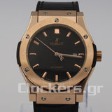 HUBLOT CLASSIC FUSION KING WATCH - 42 MM - BLACK DIAL -  RUBBER AND LEATHER STRAP