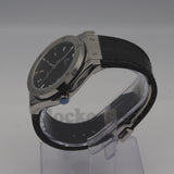 HUBLOT CLASSIC FUSION KING WATCH - 42 MM - BLACK DIAL - SS BLACK RUBBER AND LEATHER STRAP