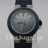 BVLGARI ALUMINIUM 40MM RUBBER BEZEL BLUE