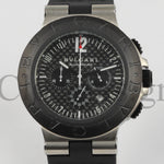 BVLGARI ALUMINIUM 40MM BLACK DIAL RUBBER BEZEL CHRONOGRAPH WATCH