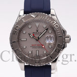 YACHT-MASTER PLATINUM DIAL OYSTER 16622 42MM RUBBER STRAP BLACK