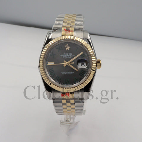 DATEJUST 36 MM 2-TONE JUBILLEE FLUTED GRAY ROMAN