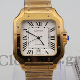 SANTOS DE CARTIER WATCH LARGE MODEL, AUTOMATIC,  GOLD,  INTERCHANGEABLE