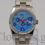 DATEJUST 31MM SS SILVER OYSTER BLUE DIAL DIAMONDS