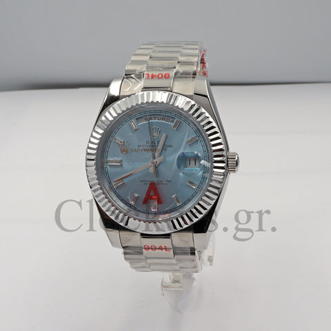 DAY-DATE 36 MM SS SKY BLUE DIAL DIAMONDS MARKERS