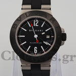 BVLGARI ALUMINIUM 40MM GREYBLACK DIAL RUBBER BEZEL