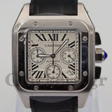 SANTOS 100 STEEL AUTOMATIC CHRONOGRAPH LARGE MEN'S