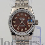 DATEJUST 28MM SS SILVER JUBILEE BROWN DIAL DIAMONDS MARKERS