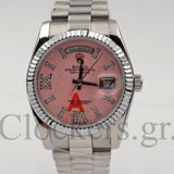 Rolex Day-Date 36 36mm Day Date 12834 White Gold with Diamond Bezel Pink Opal Dial