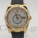 18k Gold 42mm White Index Dial Oysterflex 326235