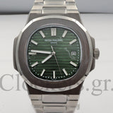 PATEK PHILIPPE NAUTILUS SILVER BRACELET GREEN DIAL