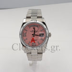 Rolex Day-Date 36 36mm Day Date 12834 White Gold with Diamond Bezel Pink Opal Dial