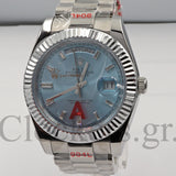 DAY-DATE 36 MM SS SKY BLUE DIAL DIAMONDS MARKERS