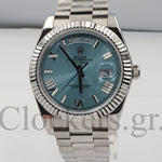 DAY-DATE II 40MM PLATINUM BLUE DIAL ROMAN MARKERS