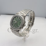 PATEK PHILIPPE NAUTILUS SILVER BRACELET GREEN DIAL